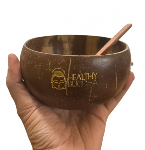 Coconut Bowl (900 Ml Size) + 1 Wooden Spoon