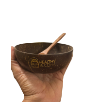 Coconut Bowl (500 ML Size) + Wooden Spoon