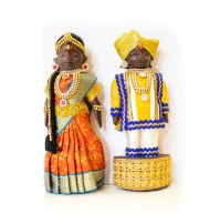 Marapachi Raja Rani Wooden Doll  (20cm Height)