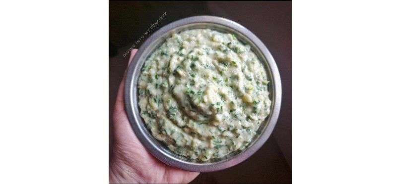 Leela Lasan nu Kachu (Rich green garlic mashed potato) Recipe