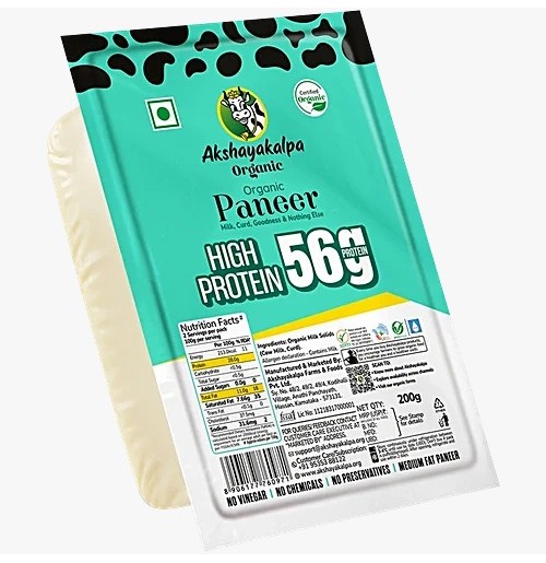 HIGH PROTEIN Paneer From Akshayakalpa (200gms) ~ 56g Protein